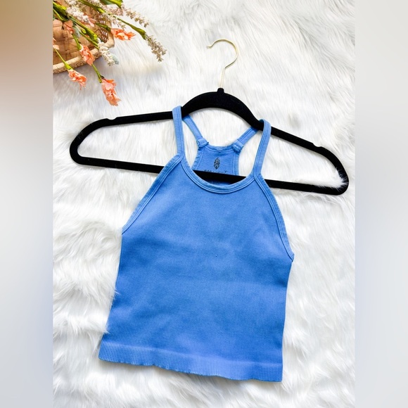 FREE PEOPLE FP MOVEMENT ROYAL BLUE HAPPINESS RUNS CROP TANK NWT M L - Picture 4 of 4